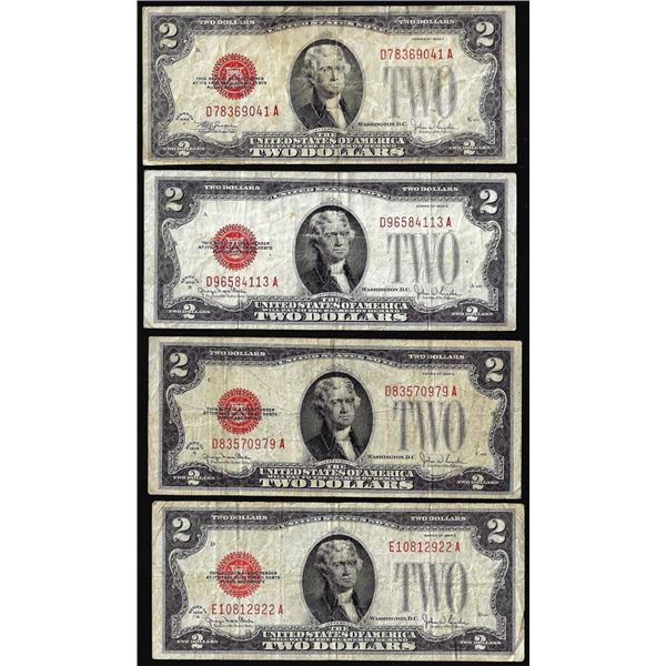 Lot of (4) 1928 $2 Legal Tender Notes
