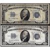 Image 1 : Lot of (2) 1934A $10 Silver Certificate Notes