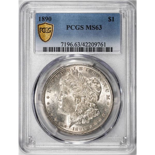 1890 $1 Morgan Silver Dollar Coin PCGS MS63