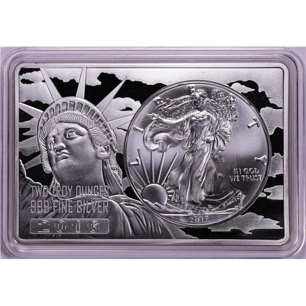 2016 $1 American Silver Eagle Coin & 2oz Silver Bar Set