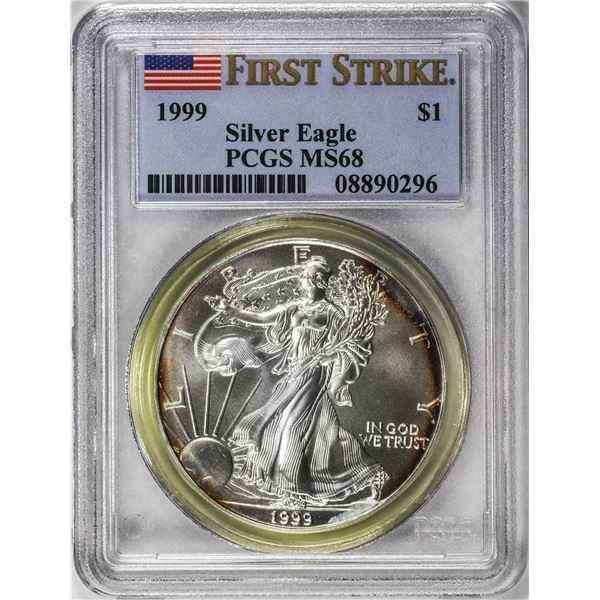 1999 $1 American Silver Eagle Coin PCGS MS68 First Strike