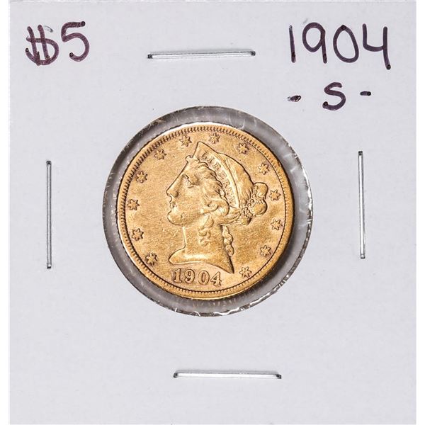 1904-S $5 Liberty Head Half Eagle Gold Coin