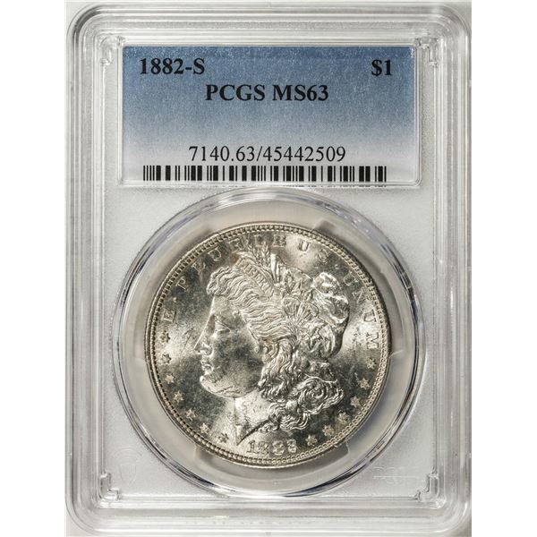 1882-S $1 Morgan Silver Dollar Coin PCGS MS63