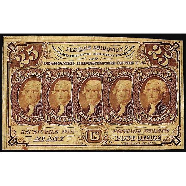 July 17, 1862 First Issue Twenty-Five Cents Fractional Currency Note
