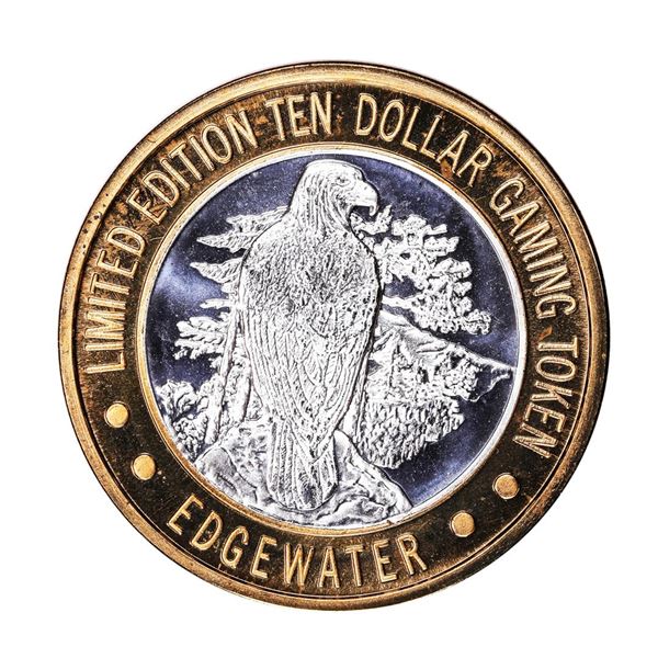 .999 Fine Silver Edgewater Laughlin, Nevada $10 Limited Edition Gaming Token