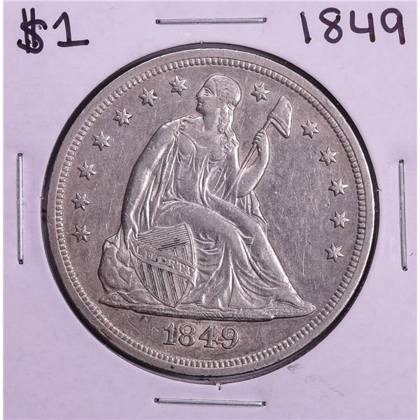 1849 $1 Seated Liberty Silver Dollar Coin