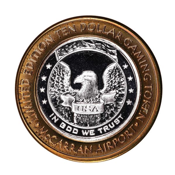 .999 Silver McCarran International Airport $10 Casino Limited Edition Gaming Token