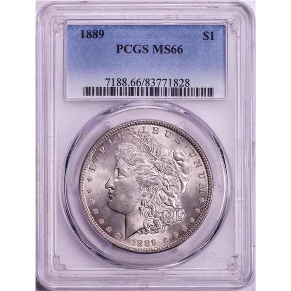 1889 $1 Morgan Silver Dollar Coin PCGS MS66