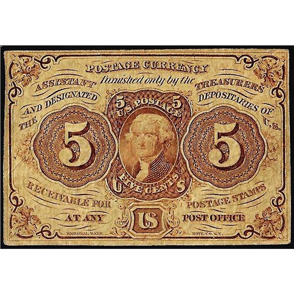July 17, 1862 First Issue Five Cents Fractional Currency Note