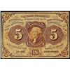 Image 1 : July 17, 1862 First Issue Five Cents Fractional Currency Note
