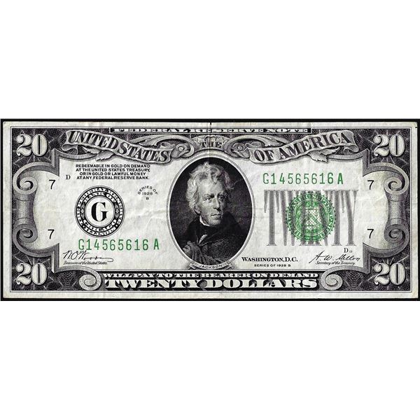 1928B $20 Federal Reserve Note Chicago