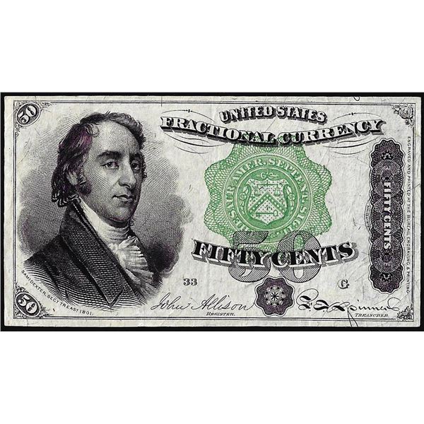 1873 Fourth Issue Fifty Cents Fractional Currency Note