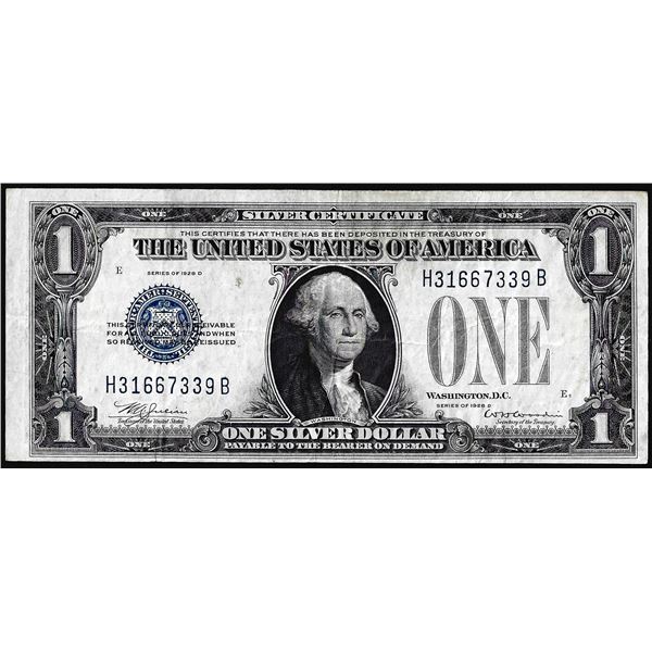 1928D $1 Funnyback Silver Certificate Note