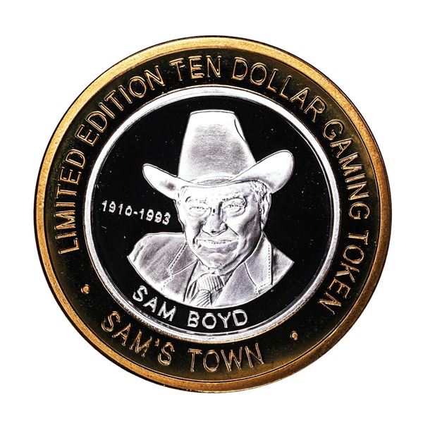 .999 Silver Sam's Town Las Vegas, NV $10 Casino Limited Edition Gaming Token