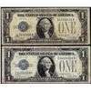 Image 1 : Lot of (2) 1928A $1 Funnyback Silver Certificate Notes