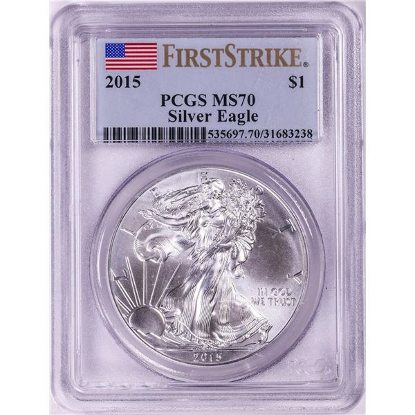 2015 $1 American Silver Eagle Coin PCGS MS70 First Strike