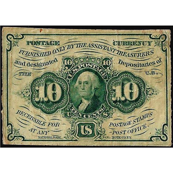 July 17, 1862 10 Cents First Issue Fractional Currency Note