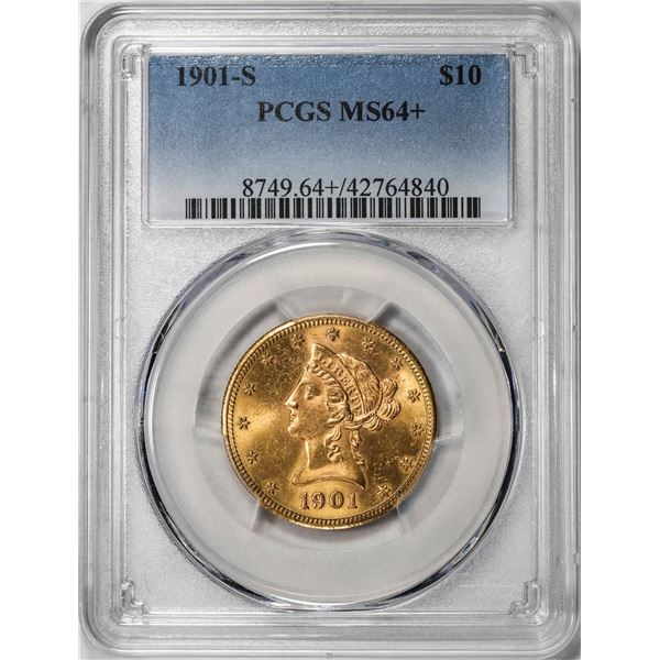 1901-S $10 Liberty Head Eagle Gold Coin PCGS MS64+