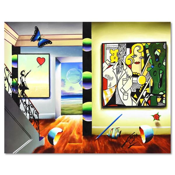 Ferjo "Banksy And Lichtenstein Gallery" Original Oil Painting On Canvas