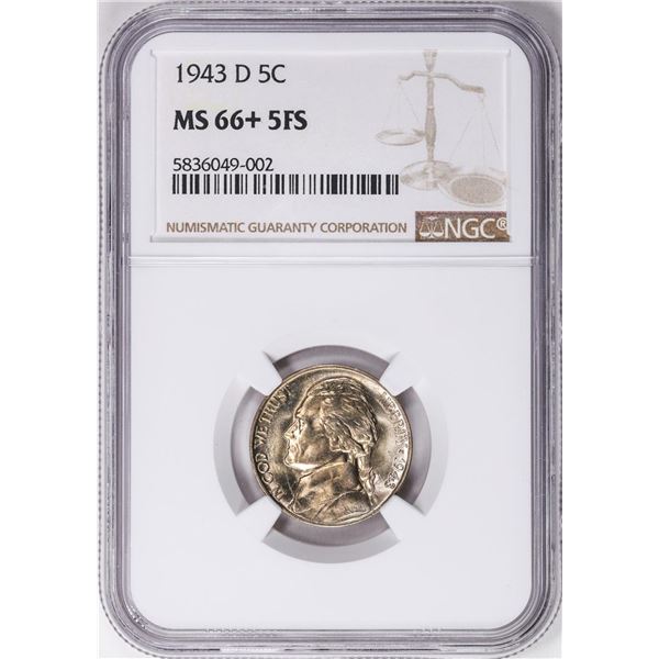 1943-D Jefferson Nickel Coin NGC MS66+ 5FS
