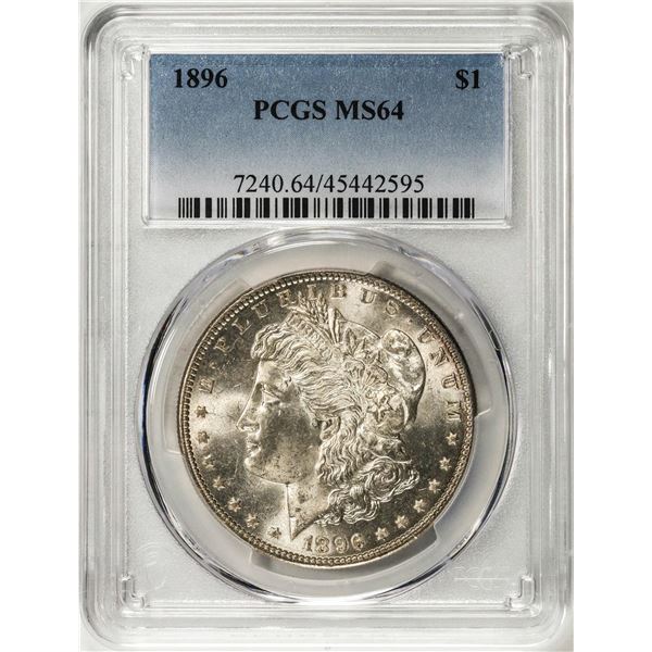 1896 $1 Morgan Silver Dollar Coin PCGS MS64