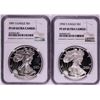 Image 1 : Lot of 1991-1992 $1 Proof American Silver Eagle Coins NGC PF69 Ultra Cameo