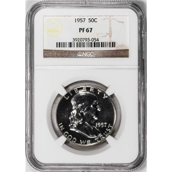 1957 Proof Franklin Half Dollar Coin NGC PF67