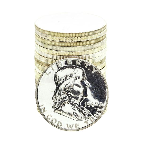Roll of (20) Proof 1962 Franklin Half Dollar Coins