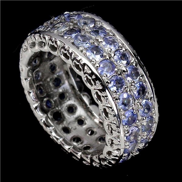 Natural Round Tanzanite Eternity Ring