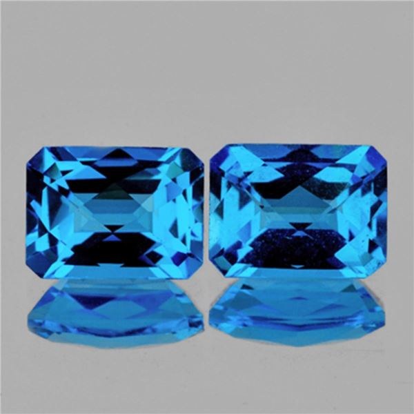 Natural Swiss Blue Topaz Pair {Flawless-VVS1}