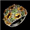 Image 2 : Natural Citrine Chrome Diopside Rhodolite Ring