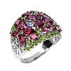 Image 2 : Natural  Rhodolite Garnet Tanzanite Ring