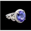 Image 1 : 14KT White Gold 6.59 ctw Tanzanite and Diamond Ring