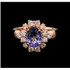 Image 2 : 1.75 ctw Tanzanite and Diamond Ring - 14KT Rose Gold