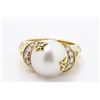 Image 1 : Chanel Gold-tone Metal Pearl Ring with Diamond and Stars