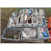 Image 1 : Pallet Multiple Plastic Bins: Hardware, Fittings, Propane Cylinder, Tape, etc