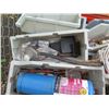 Image 9 : Pallet Multiple Plastic Bins: Hardware, Fittings, Propane Cylinder, Tape, etc