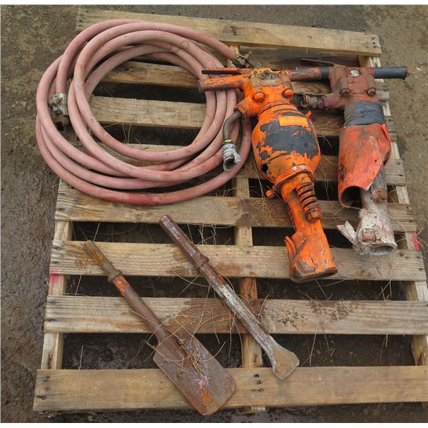 Qty 2 Hammer Tools w/ Breaker Attachments & Hose