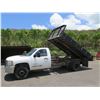 Image 2 : 2013 Chevy Silverado 3500HD Flatbed Dump Truck, Lic. 395TTX (Runs & Dumps - See Video)