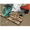 Image 7 : Pallet Misc Fire Hose, Plastic Red Construction Fencing, Suprotek Rebar Caps, Ropes, etc
