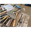 Image 8 : Pallet Misc Brooms, Axes, Shovels, Rakes, Bits, etc