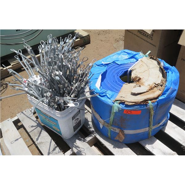 Bucket Metal Coiled Wire Safety Cables & Roll Blue Tarp Material 12-168088