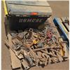 Image 1 : Pallet Large Plastic Bin & Misc Hardware & Rigging: Hooks, Shackles, Bases, Chain, etc