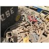Image 4 : Pallet Large Plastic Bin & Misc Hardware & Rigging: Hooks, Shackles, Bases, Chain, etc