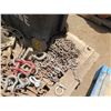 Image 6 : Pallet Large Plastic Bin & Misc Hardware & Rigging: Hooks, Shackles, Bases, Chain, etc