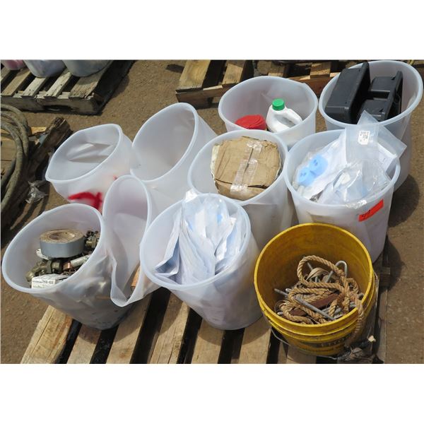 Multiple Buckets Preformed Line Products, Silicone Lubricant, Hardware, etc