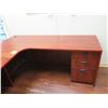 Image 3 : Wooden "L" Shaped Desk w/ 6 Drawers 84"x72" x 28"H