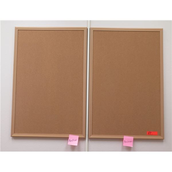 Qty 2 Cork Boards in Wood Frames 24"x36"
