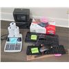 Image 1 : Misc Office Supplies: Time Clock, Calculator w/ Rolls,  Keyboards, CDs, etc