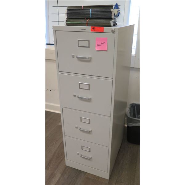 HON Metal 4 Drawer Filing Cabinet & Hanging Folders